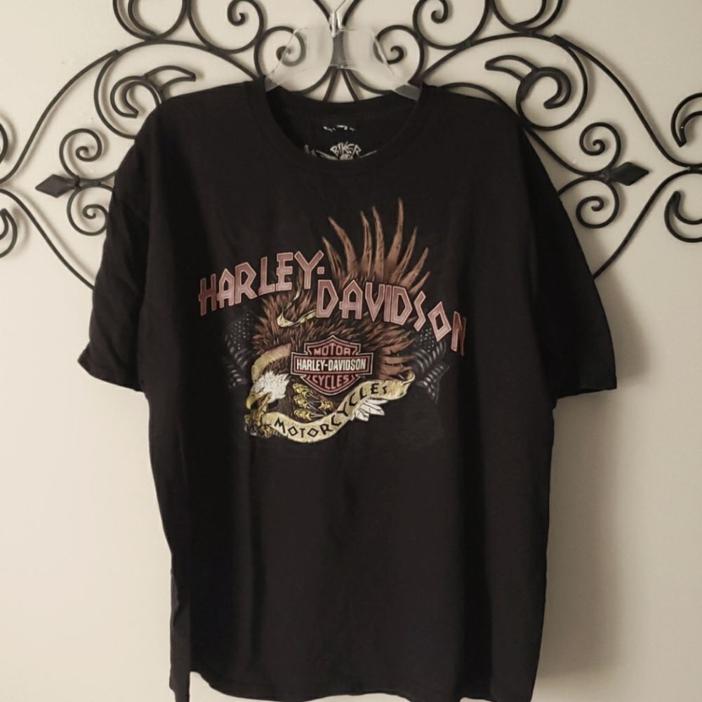Vintage Ohio Buckeye Men's Harley-Davidson Black tee Sz